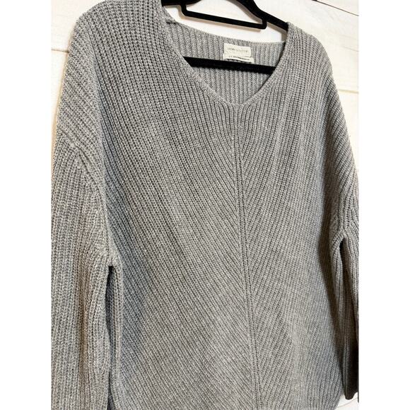 Urban Outfitters Gray Sweater Sz SM Ribbed Oversized Boho Chic - Picture 5 of 5
